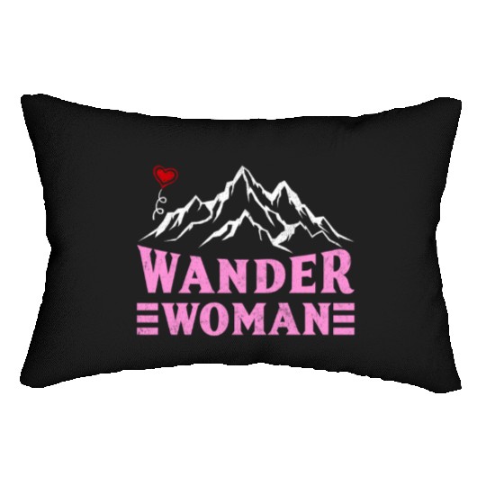Wanderwoman Mountaineering Hiking Women Lumbar Pillows