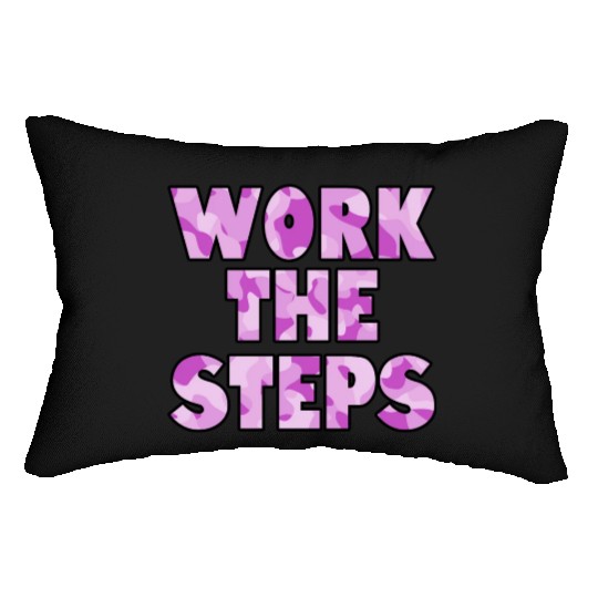 Work the Steps purple camo Lumbar Pillows