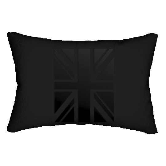 Black Union Jack - Uk Flag - Great Britain Lumbar Pillows