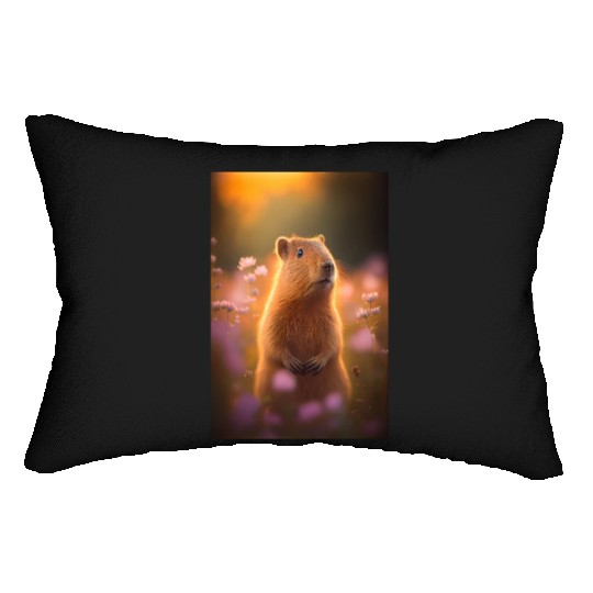 Capybara In Nature Lumbar Pillows