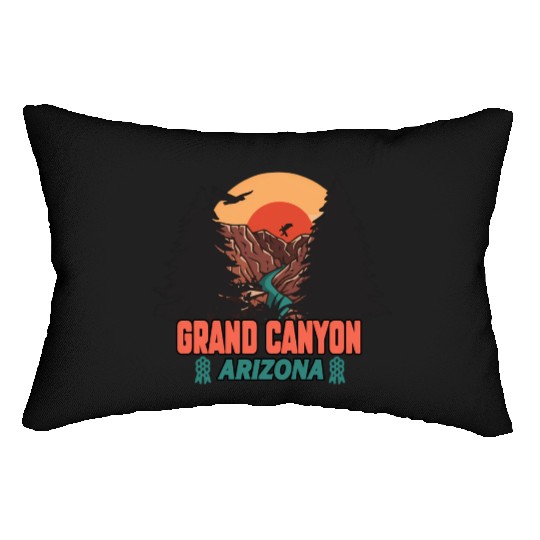 Grand Canyon Arizonna National Park Illustration Lumbar Pillows