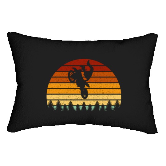 Sunset Motocross For Bikers Motocross Racers Lumbar Pillows