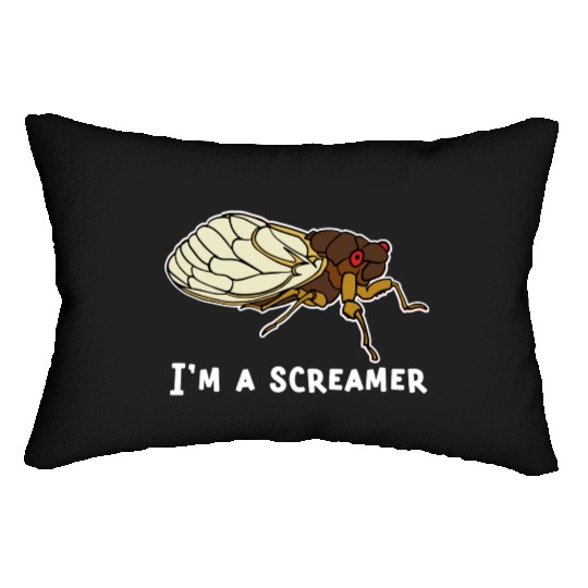 Cicada Song Funny Cicada Invasion I m A Screamer Lumbar Pillows