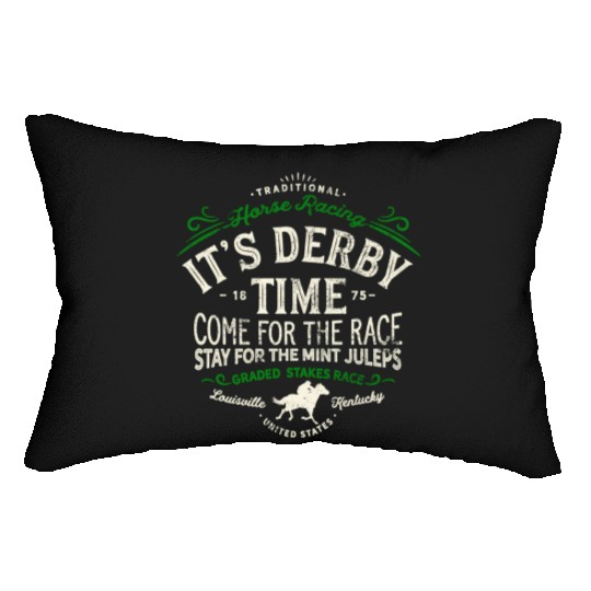Derby Time Louisville Kentucky Horse Racing Lumbar Pillows