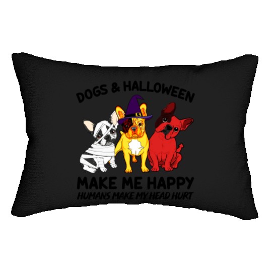 Frenchie Dog Halloween Dog Lover Lumbar Pillows