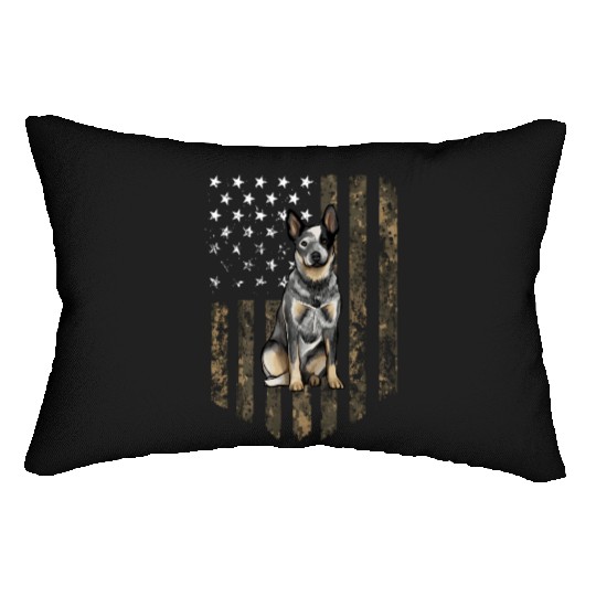 Camo American Flag Australian Cattle Dog 4Th Of Lumbar Pillows