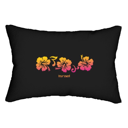 Israel Hibiscus Souvenir Vacation Lumbar Pillows