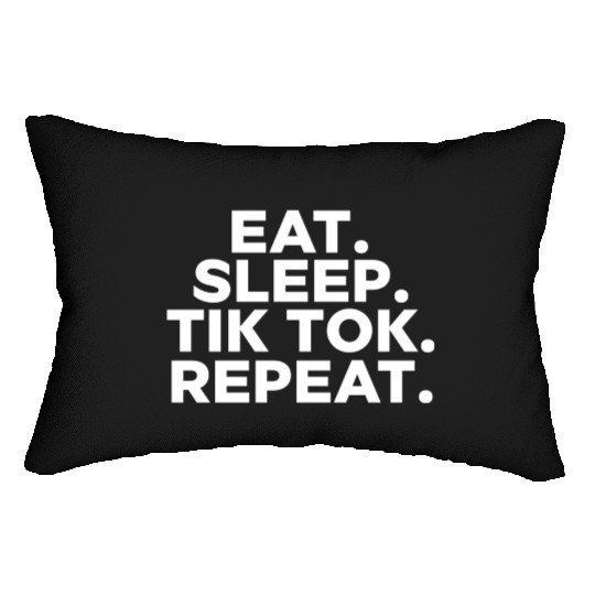 Eat Sleep tiktok Repeat retro vintage colors Lumbar Pillows