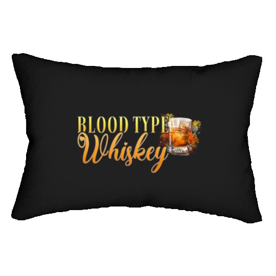 Blood Type Whiskey Cocktail Bartender Lumbar Pillows