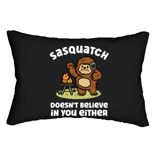 Sasquatch Bigfoot Doesn't Believe Either Summer Lumbar Pillows