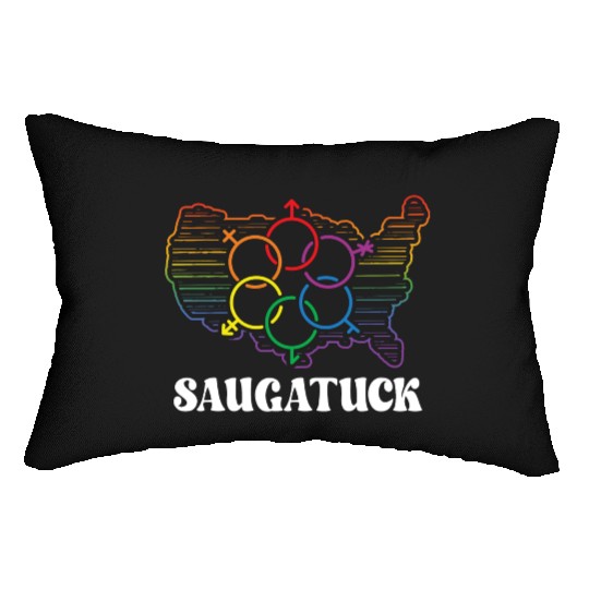 Saugatuck Pride Month Pride Flag LGBT Community LG Lumbar Pillows