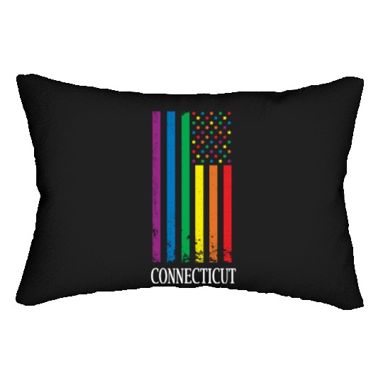 Connecticut Pride Month Pride Flag LGBT Community Lumbar Pillows