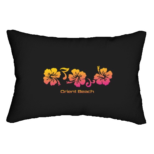 Orient Beach Saint Martin Hibiscus Souvenir Lumbar Pillows