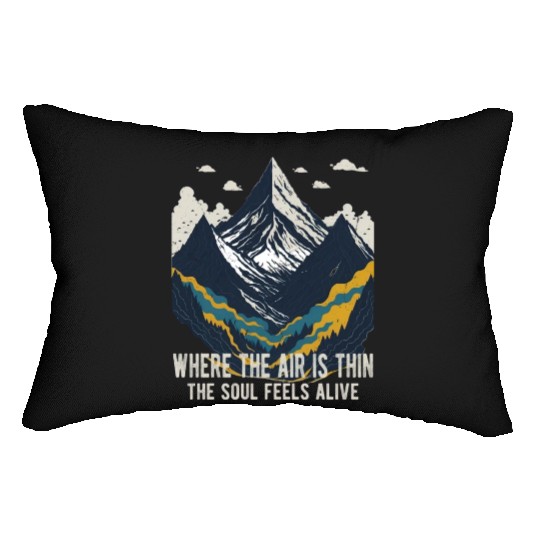 Mountaineering Quote Vintage Mountain Lumbar Pillows
