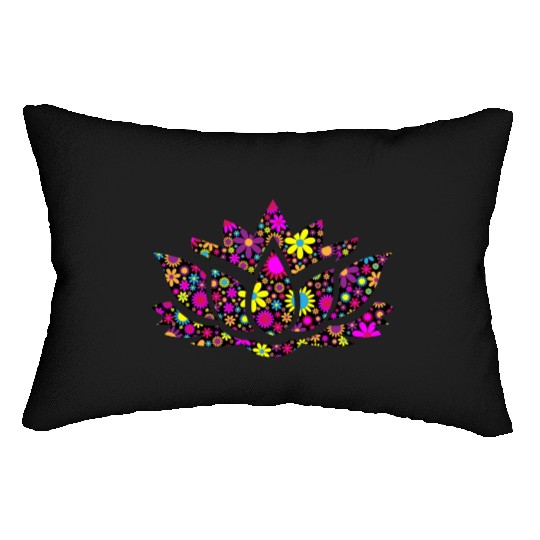 Lotus silhouette Lumbar Pillows