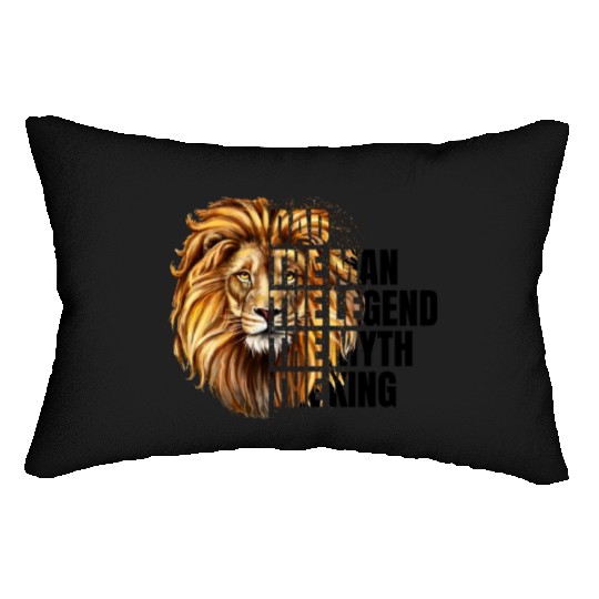 Dad the Man the Legend Leopard Lion Png Lumbar Pillows