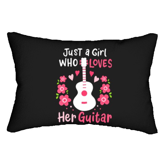 Guitar Guitarist Just A Girl Who Loves Her Guitar Lumbar Pillows