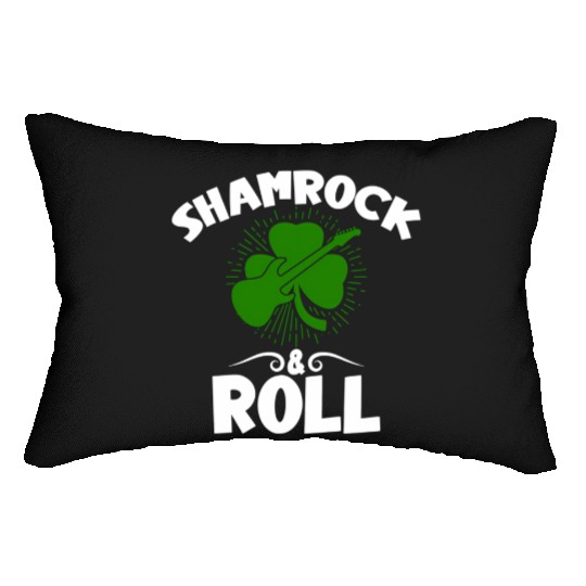Shamrock Rock And Roll Guitar St Patrick'S Day Lumbar Pillows