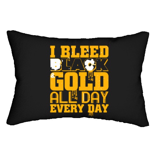 I Bleed Black And Gold Lumbar Pillows
