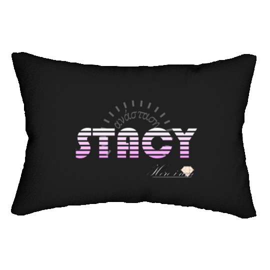 Stacy pink white, etymology of Greek origin. Lumbar Pillows