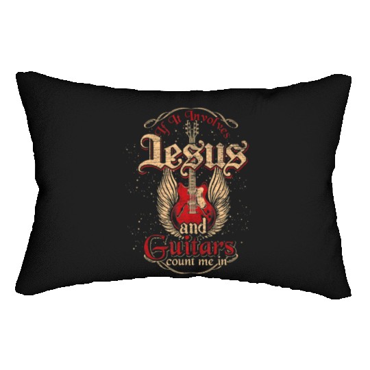 Guitarist Guitar Musician Christian Music Jesus Lumbar Pillows