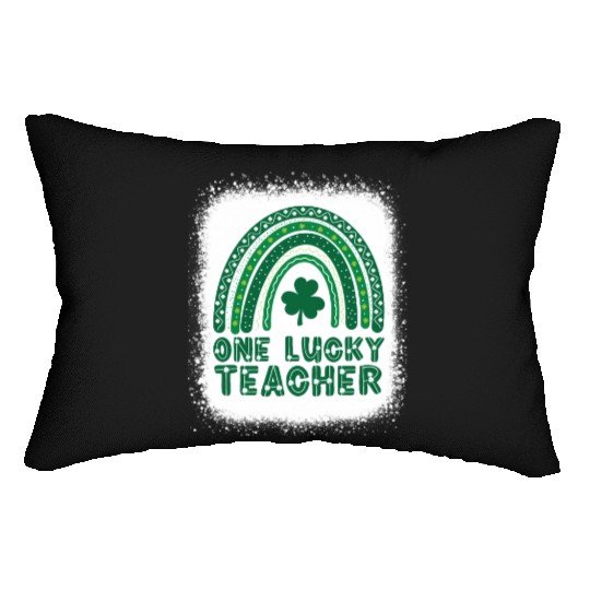 One Lucky Teacher St Patrick'S Day Rainbow Lumbar Pillows