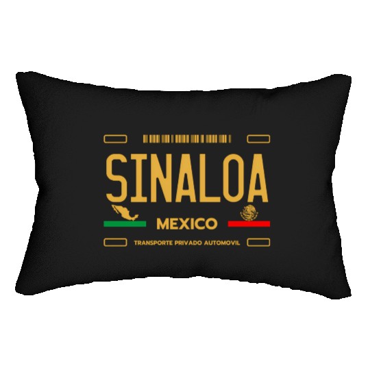 Sinaloa Meco License Plate Aesthetic Sinaloa Lumbar Pillows