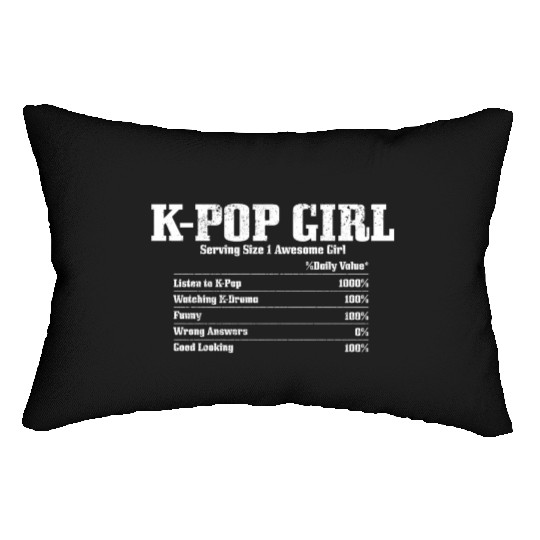 K-Pop Nutrition Facts K-Drama Korean Music Lumbar Pillows