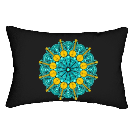 Banjo Mandala Bluegrass Mindfulness & Nature Lumbar Pillows