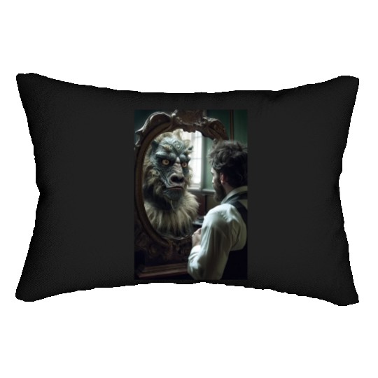 Reflections Unveiled: The Beast Within Lumbar Pillows