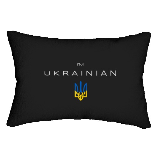 I am Ukrainian - I am from Ukraine Trident Flag Lumbar Pillows