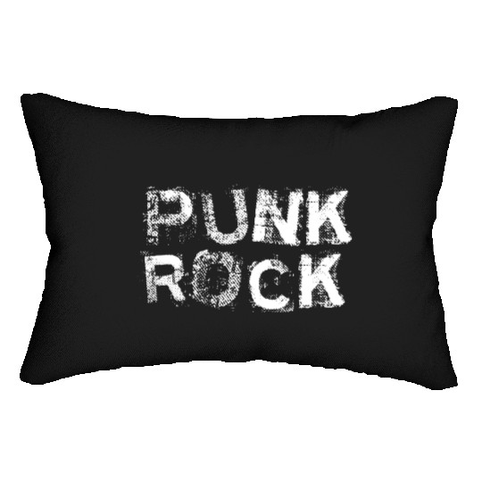 PUNK ROCK Text Lumbar Pillows