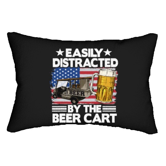 Halloween Easily Distracted By The Beer Cart Golf Lumbar Pillows