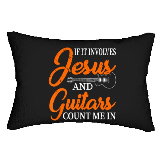 Funny Guitarist Christian Religious Guitar Player Lumbar Pillows