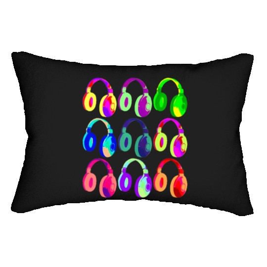 EDM DJ Headphones Dance Rave Music Festival Lumbar Pillows