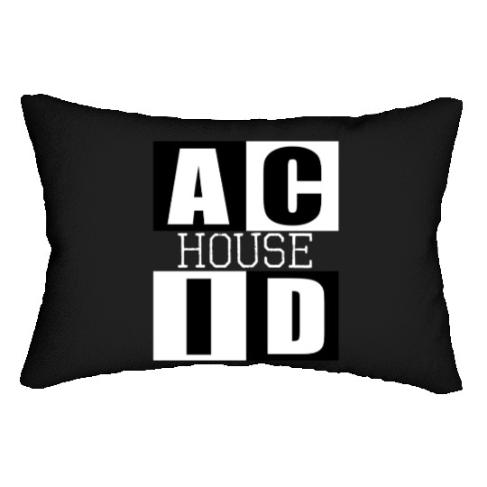 ACID HOUSE music logo Lumbar Pillows