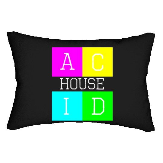 Acid house logo Lumbar Pillows
