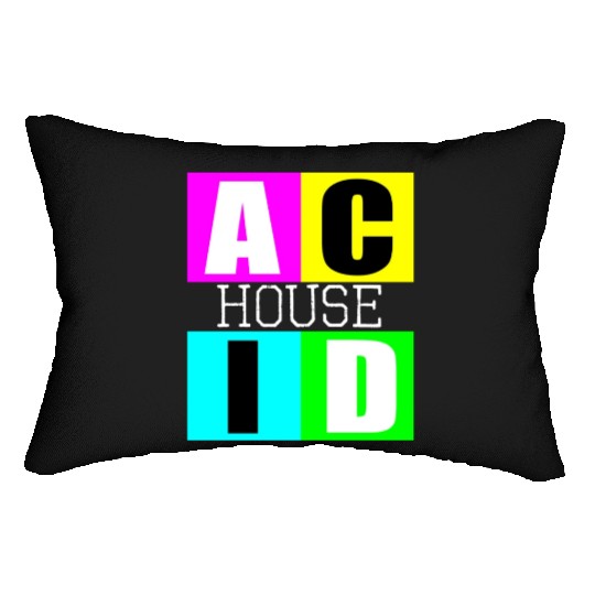 Acid house music Lumbar Pillows