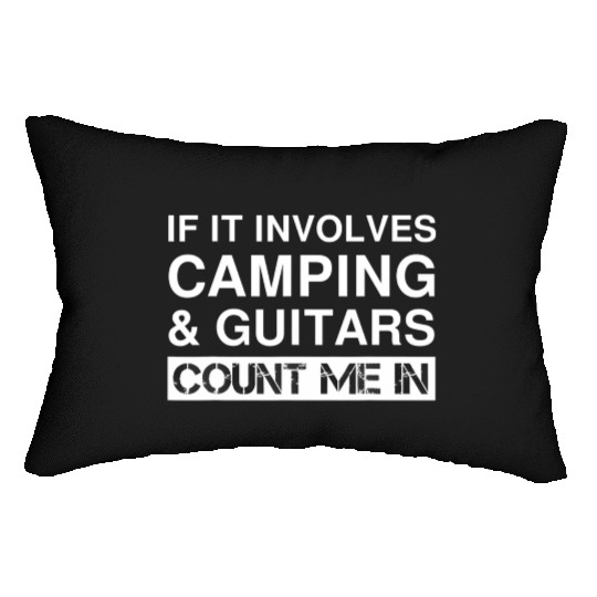 Funny Camping And Guitars RV Outdoor Camper Lumbar Pillows