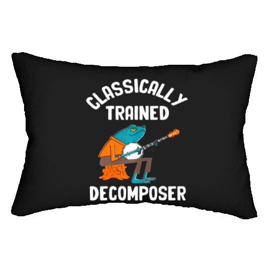 Classically Trained Decomposer Funny Frog Playing Lumbar Pillows