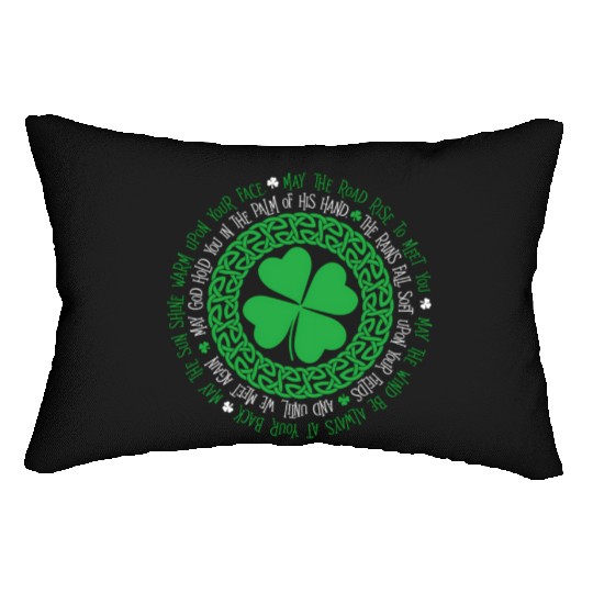 Irish Blessing Celtic Knot 4 Leaf Clover - St Lumbar Pillows