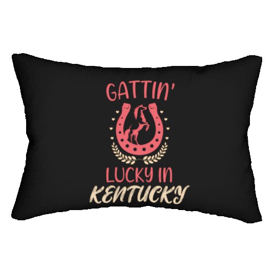 Gattinâ€™ Lucky In Kentucky Horse Racing Derby Lumbar Pillows