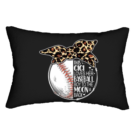 Baseball Gigi Vintage Leopard Messy Bun Lumbar Pillows