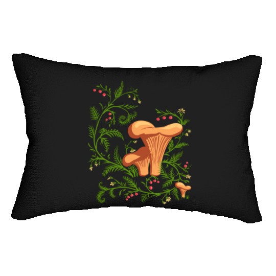 Forest Mushrooms Floral Fungi Ukrainian Vyshyvanka Lumbar Pillows