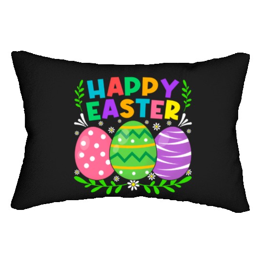 Happy Easter Day Bunny Eggs Easter Lumbar Pillows