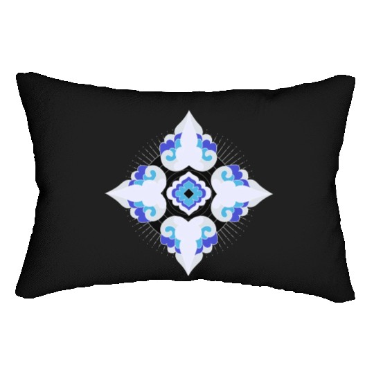 Geometric Snowflakes Lumbar Pillows