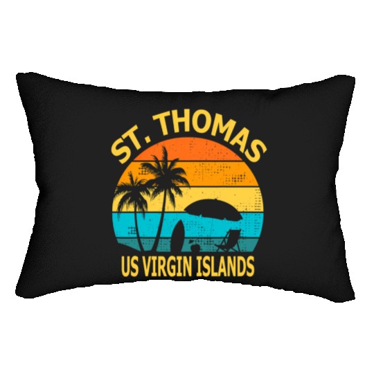 Travel St Thomas Us Virgin Islands Vacation Souven Lumbar Pillows
