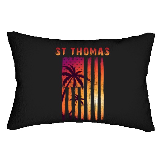 St Thomas Us Virgin Islands Patriotic Flag Lumbar Pillows