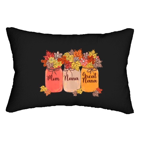 Mom Nana Great Nana Flowers Jars Autumn Lumbar Pillows