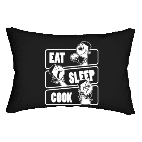 Eat Sleep Cook Repeat Cooking Chef Culinary Funny Lumbar Pillows